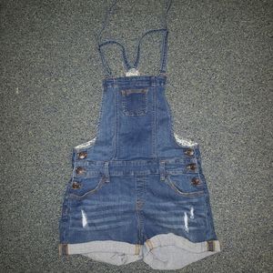 Wax Jean denim bib overalls shorts